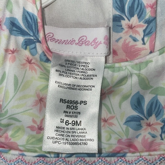 Bonnie Baby Smocked Pink and Blue Matching Set - Picture 3 of 4